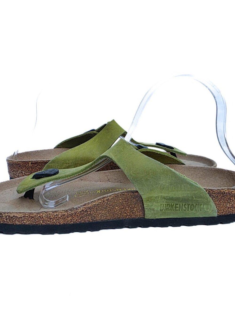 Birkenstock Gizeh Suede Sandals EU 42 Avocado Green Regular Wide Made Germany - Picture 6 of 11